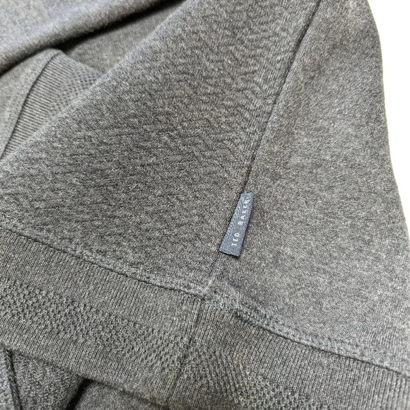 Ted Baker London Tricks Slim Fit Quilted Jersey Sweater Dark Gray Size US Large - Picture 7 of 10
